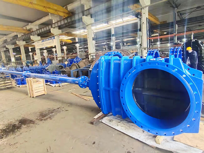 DN1000 Extension stem double flange soft seal gate valve