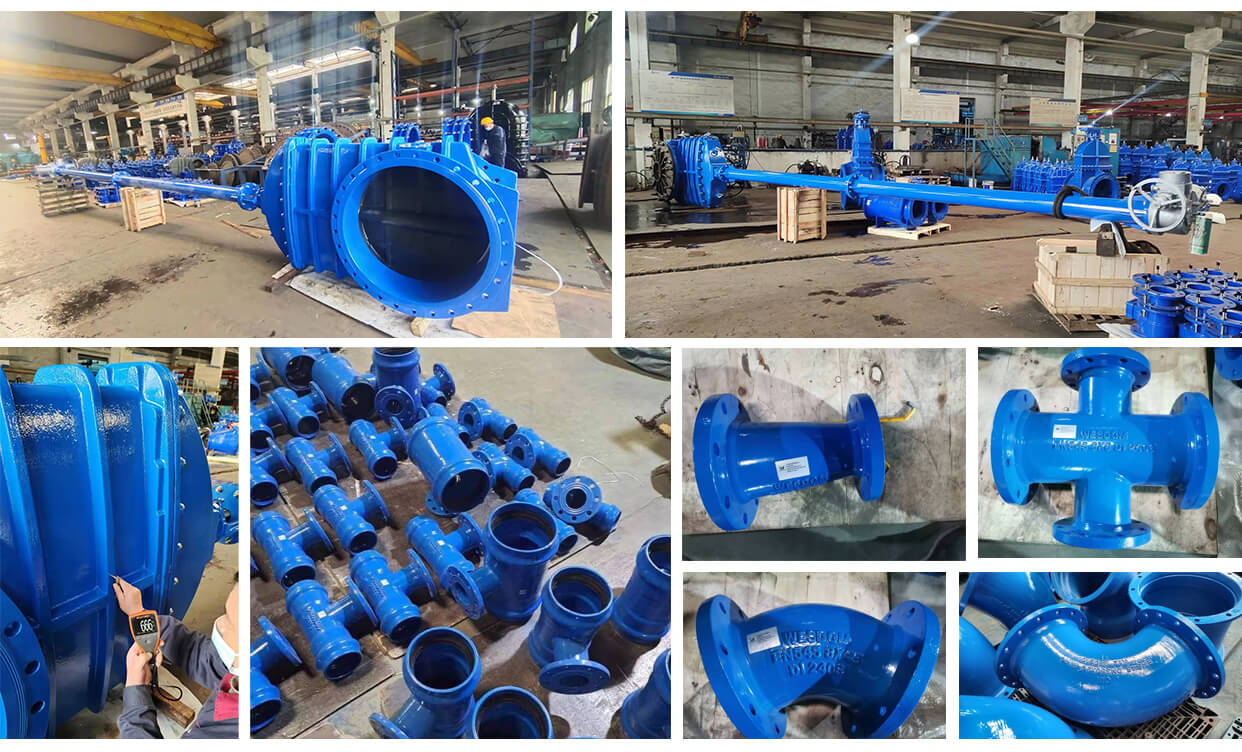 DN1000 Extension stem double flange soft seal gate valve