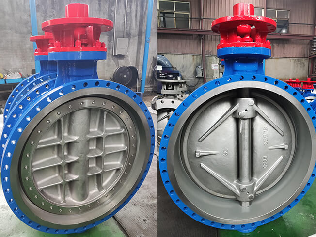 DN900 pneumatic triple eccentric hard seal butterfly valve