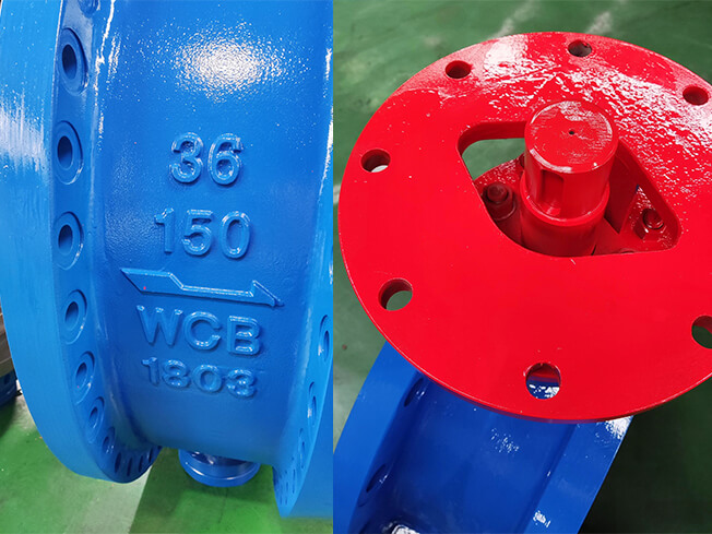 DN900 pneumatic triple eccentric hard seal butterfly valve